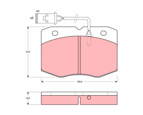 Brake Pad Set, disc brake GDB1111 TRW, Image 2