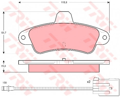 Brake Pad Set, disc brake GDB1112 TRW