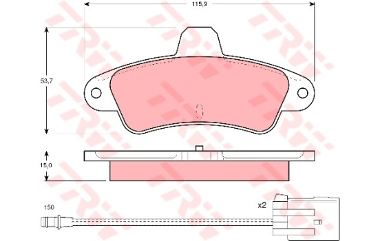 Brake Pad Set, disc brake GDB1112 TRW