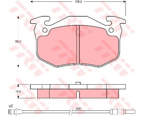 Brake Pad Set, disc brake GDB1120 TRW