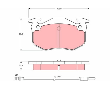 Brake Pad Set, disc brake GDB1120 TRW, Image 2