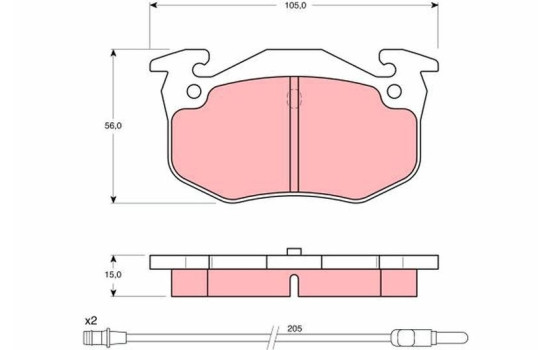 Brake Pad Set, disc brake GDB1120 TRW, Image 2