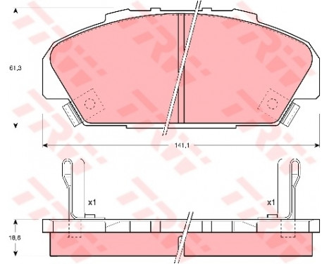 Brake Pad Set, disc brake GDB1137 TRW