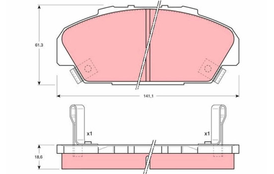 Brake Pad Set, disc brake GDB1137 TRW, Image 2