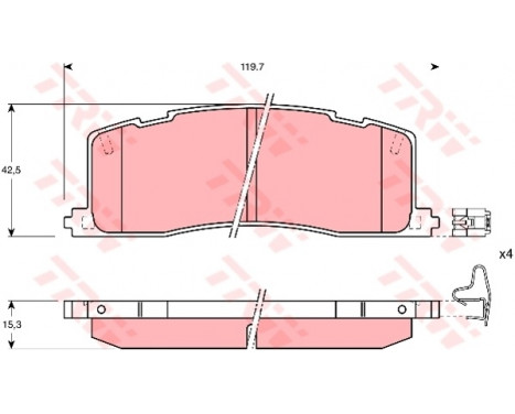 Brake Pad Set, disc brake GDB1138 TRW