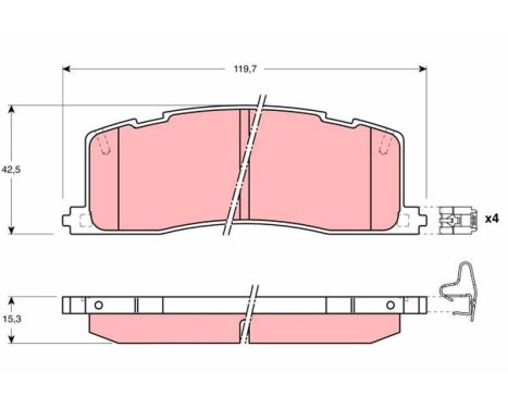 Brake Pad Set, disc brake GDB1138 TRW, Image 2