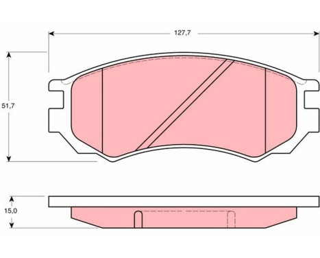 Brake Pad Set, disc brake GDB1141 TRW, Image 2