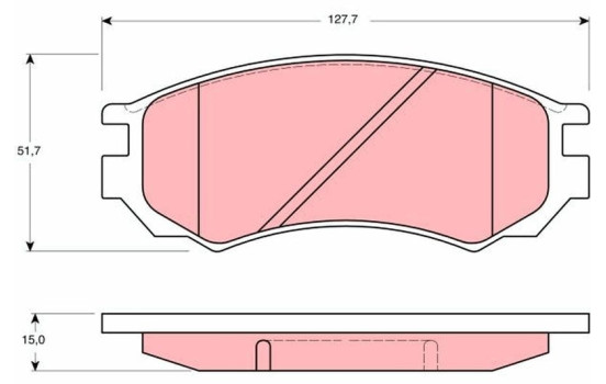 Brake Pad Set, disc brake GDB1141 TRW, Image 2