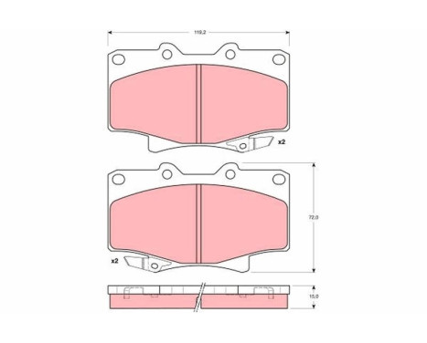 Brake Pad Set, disc brake GDB1154 TRW, Image 2