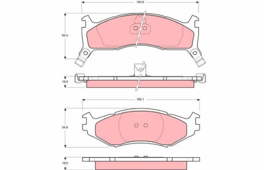 Brake Pad Set, disc brake GDB1158 TRW, Image 2