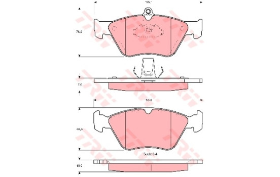 Brake Pad Set, disc brake GDB1166 TRW