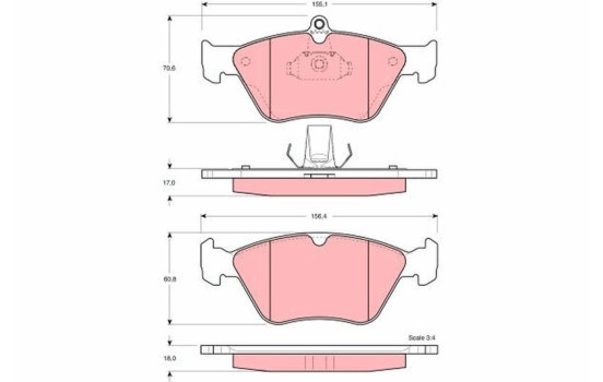 Brake Pad Set, disc brake GDB1166 TRW, Image 2