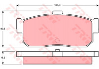 Brake Pad Set, disc brake GDB1172 TRW