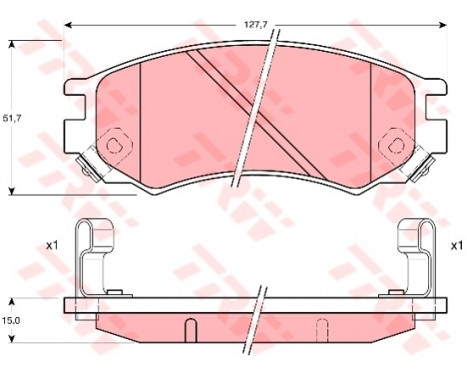 Brake Pad Set, disc brake GDB1175 TRW