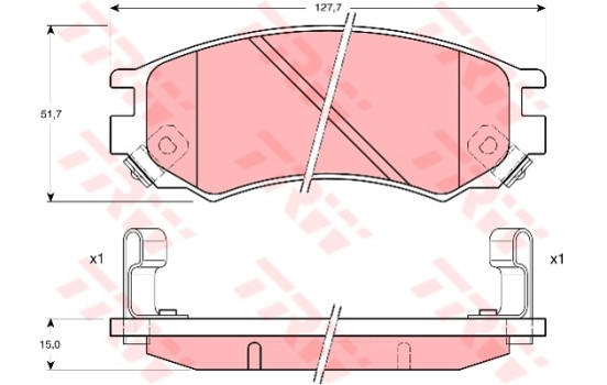 Brake Pad Set, disc brake GDB1175 TRW