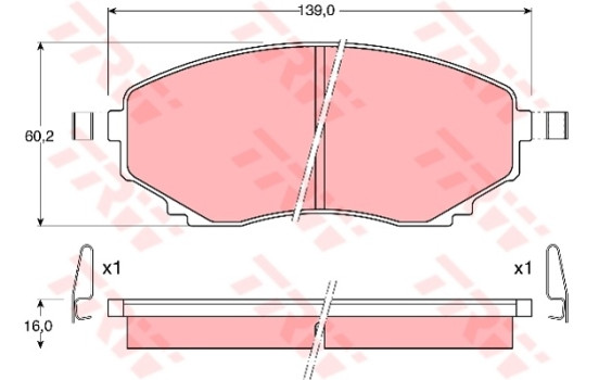 Brake Pad Set, disc brake GDB1177 TRW