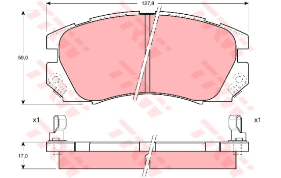 Brake Pad Set, disc brake GDB1179 TRW