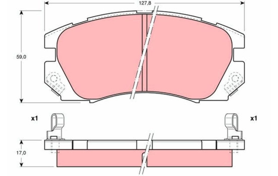 Brake Pad Set, disc brake GDB1179 TRW, Image 2