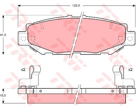 Brake Pad Set, disc brake GDB1185 TRW