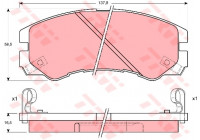 Brake Pad Set, disc brake GDB1186 TRW