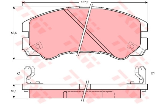 Brake Pad Set, disc brake GDB1186 TRW
