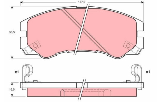 Brake Pad Set, disc brake GDB1186 TRW, Image 2