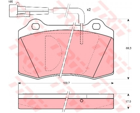 Brake Pad Set, disc brake GDB1191 TRW