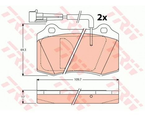 Brake Pad Set, disc brake GDB1191 TRW, Image 2