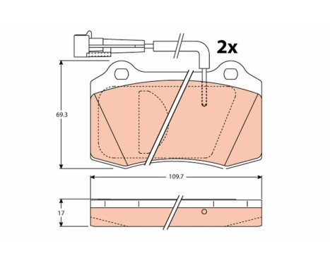 Brake Pad Set, disc brake GDB1191 TRW, Image 3