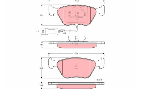 Brake Pad Set, disc brake GDB1192 TRW, Image 2