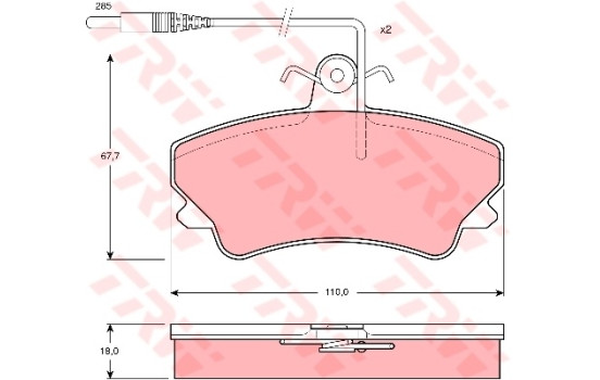 Brake Pad Set, disc brake GDB1203 TRW
