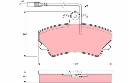 Brake Pad Set, disc brake GDB1203 TRW, Image 2
