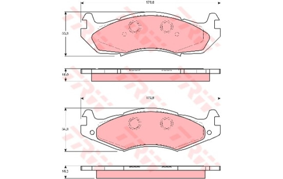 Brake Pad Set, disc brake GDB1207 TRW