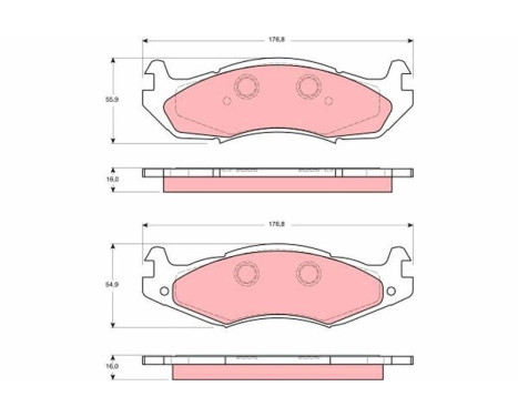 Brake Pad Set, disc brake GDB1207 TRW, Image 2