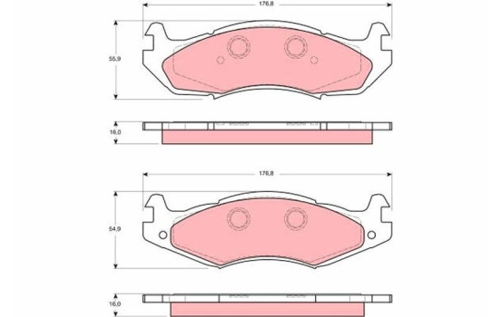 Brake Pad Set, disc brake GDB1207 TRW, Image 2