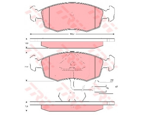 Brake Pad Set, disc brake GDB1208 TRW