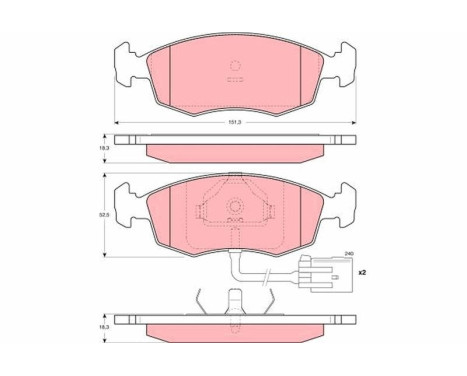 Brake Pad Set, disc brake GDB1208 TRW, Image 2