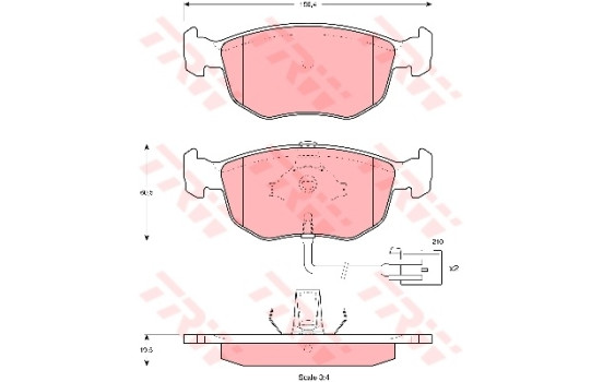 Brake Pad Set, disc brake GDB1213 TRW