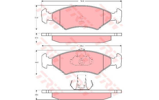 Brake Pad Set, disc brake GDB1222 TRW