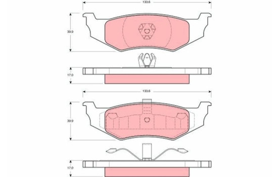 Brake Pad Set, disc brake GDB1234 TRW, Image 2