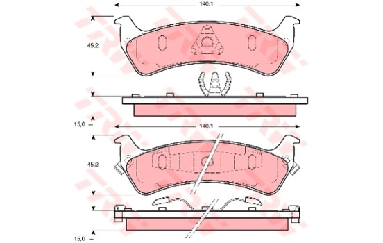 Brake Pad Set, disc brake GDB1238 TRW
