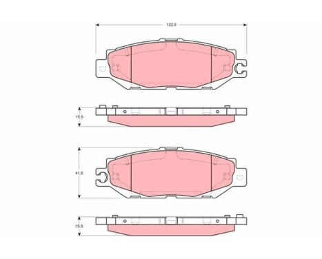 Brake Pad Set, disc brake GDB1240 TRW, Image 2