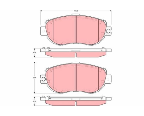 Brake Pad Set, disc brake GDB1241 TRW, Image 2