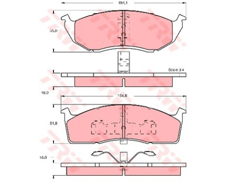 Brake Pad Set, disc brake GDB1244 TRW