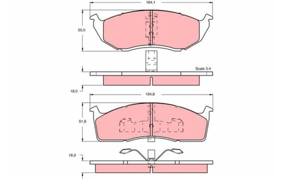Brake Pad Set, disc brake GDB1244 TRW, Image 2