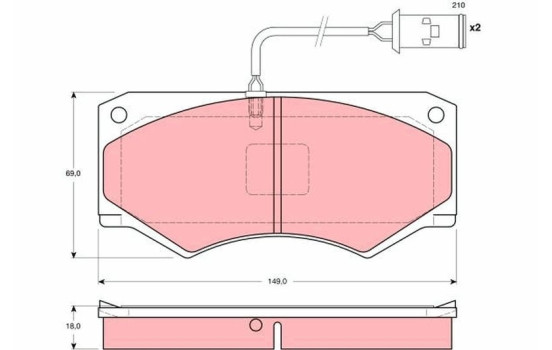Brake Pad Set, disc brake GDB1248 TRW, Image 2