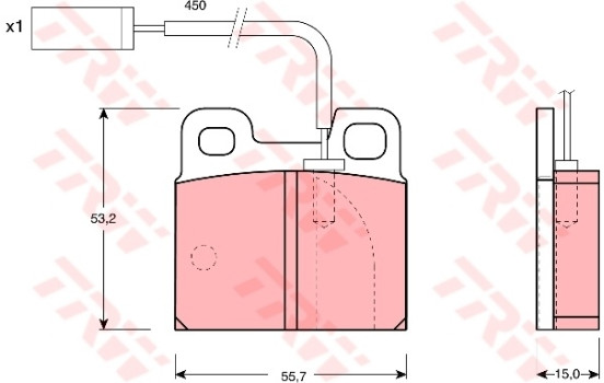 Brake Pad Set, disc brake GDB1250 TRW