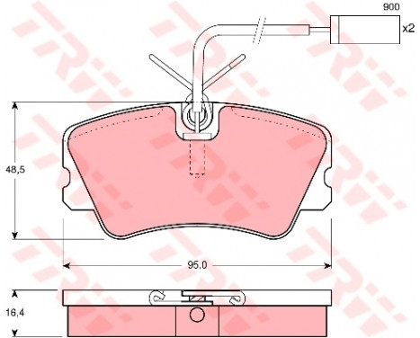 Brake Pad Set, disc brake GDB1251 TRW