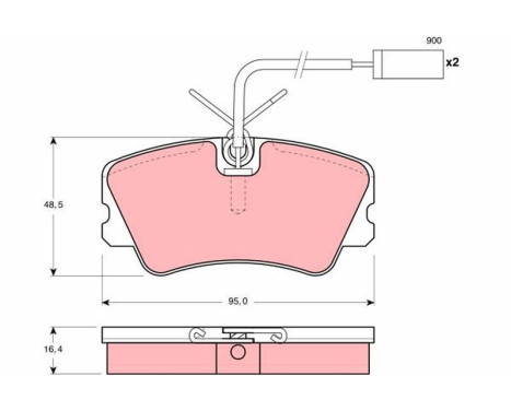 Brake Pad Set, disc brake GDB1251 TRW, Image 2
