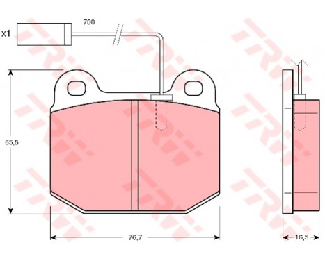 Brake Pad Set, disc brake GDB1253 TRW